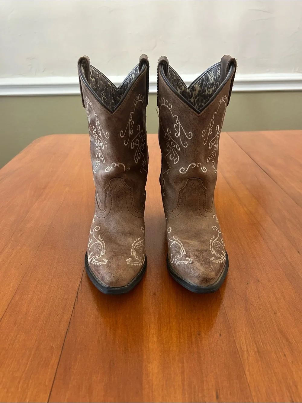 Smoky Mountain Boots Girls Brown Embroidered Western Cowboy Boots Size 1.5R